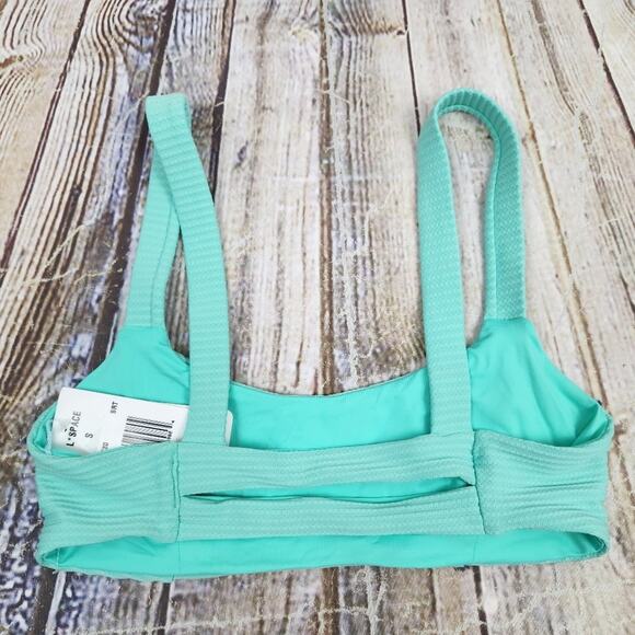 L*Space Jess Bikini Top in Bright Teal Ribbed Size Small NWT - Picture 4 of 6